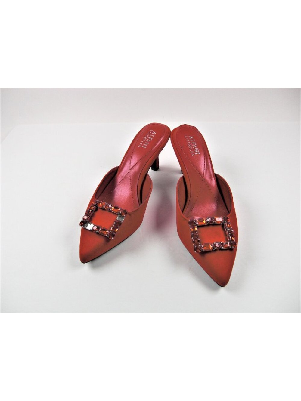 Alfani Women's Selinah Red Embellished Microsuede Mules Shoes size 9